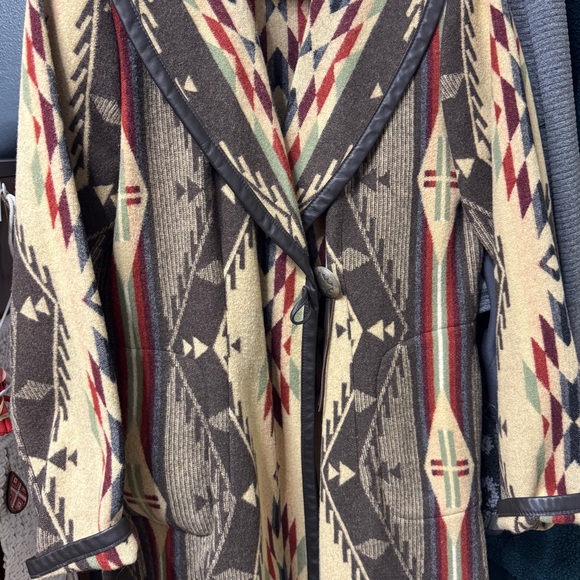 Pendleton Jackets & Blazers - Pendleton Multicolor Tribal Pattern Coat with Black Trim